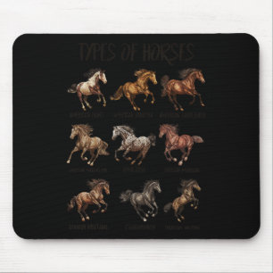 Mousepad Vintage Retro Tipos De Cavalos Cavalos Raça Cavalo