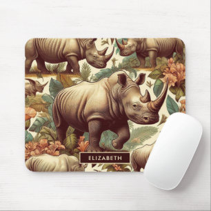 Mousepad Vintage Rhino Seamless