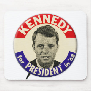 Mousepad Vintage Robert Kennedy Para O Presidente Pin 1968