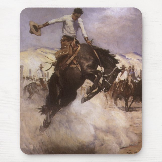 Mousepad Vintage Rodeo Cowboy, Breezy Riding by WHD Koerner (Frente)