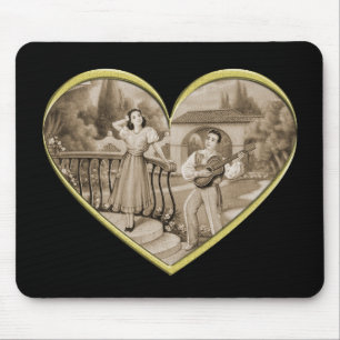 Mousepad Vintage Romance casal, amor de homem e mulher