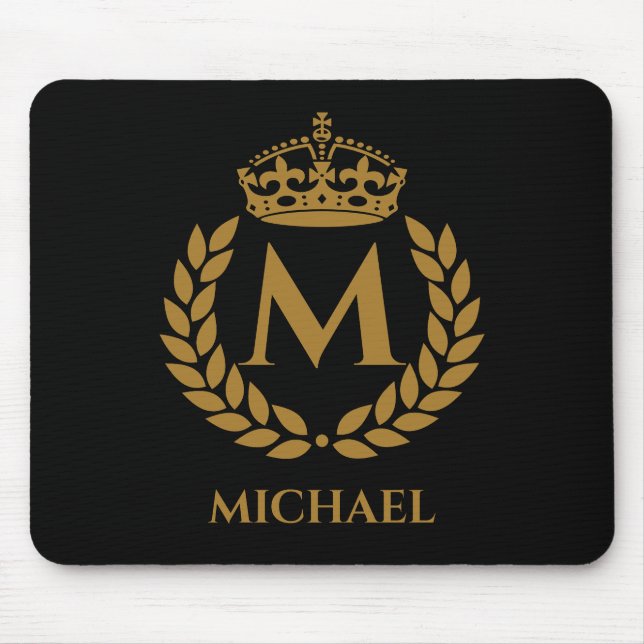 Mousepad Vintage Royal King Ouro Crown Name (Frente)