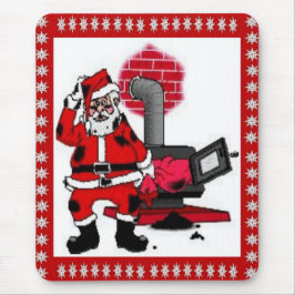 Mousepad Vintage Santa Claus e um Queimador de Fábrica de C