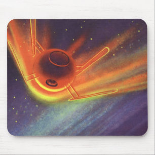 Mousepad Vintage Science Ficting, Foguete Brilhante no Espa