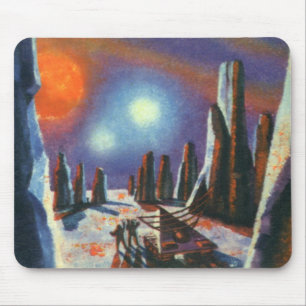 Mousepad Vintage Science Ficting Planeta Estrangeiro com Al