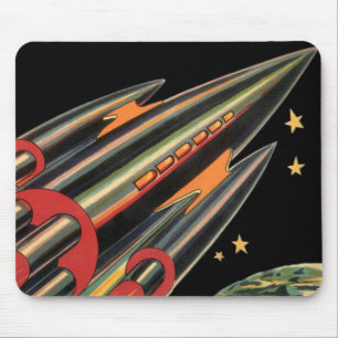 Mousepad Vintage Science Fiction Roket Ship by Space Stars