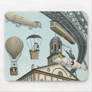 Mousepad Vintage Science Fiction, Victorian Steam Punk City