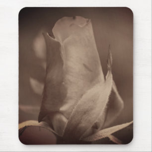 Mousepad Vintage Sepia Rosebud Flower