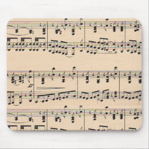 Mousepad Vintage Sheet Music Score Black and White Notes