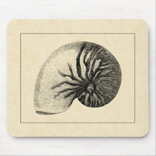 Mousepad Vintage - Shell de Conch Preto e Branco