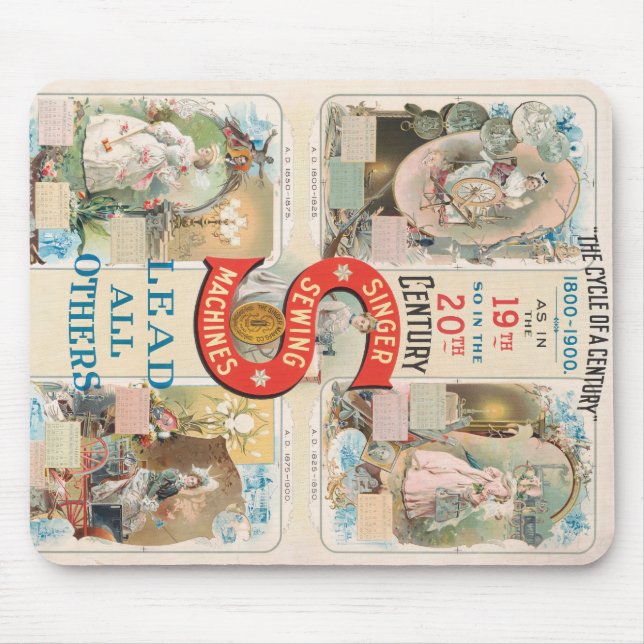 Mousepad Vintage Singer Sewing Machine Ad (Frente)