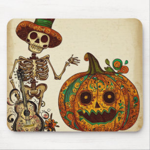 Mousepad Vintage Skeleton/Pumpkin Day of the Dead (Dia de P
