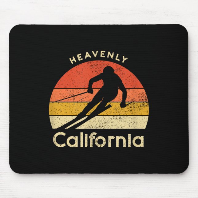 Mousepad Vintage Ski Heavly California Mountain (Frente)