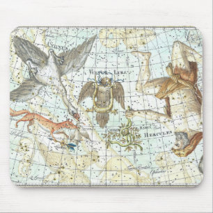 Mousepad Vintage Sky Map Constelação de Hércules