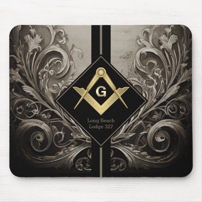 Mousepad Vintage Square & Compass Masonic (Frente)