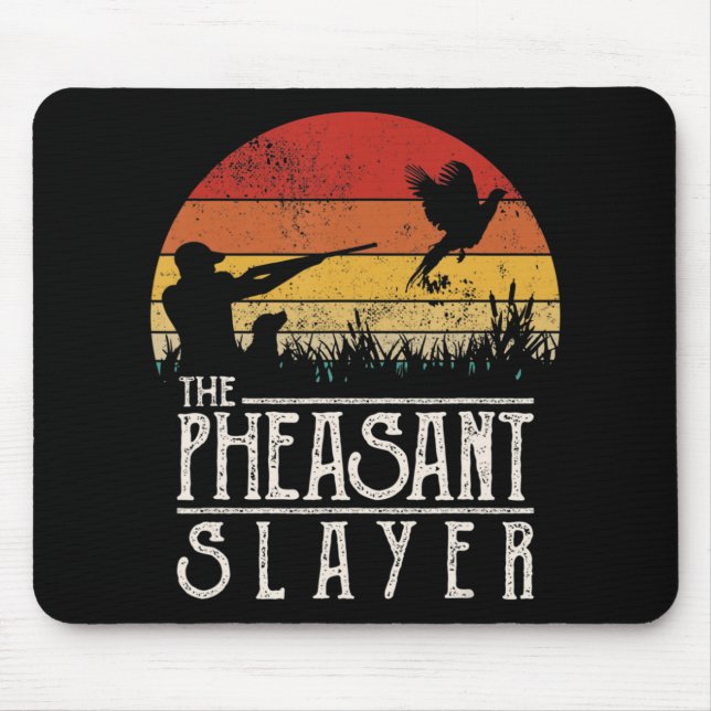 Mousepad Vintage Sunset Retro Style Pheasant Hunting Pheasa (Frente)