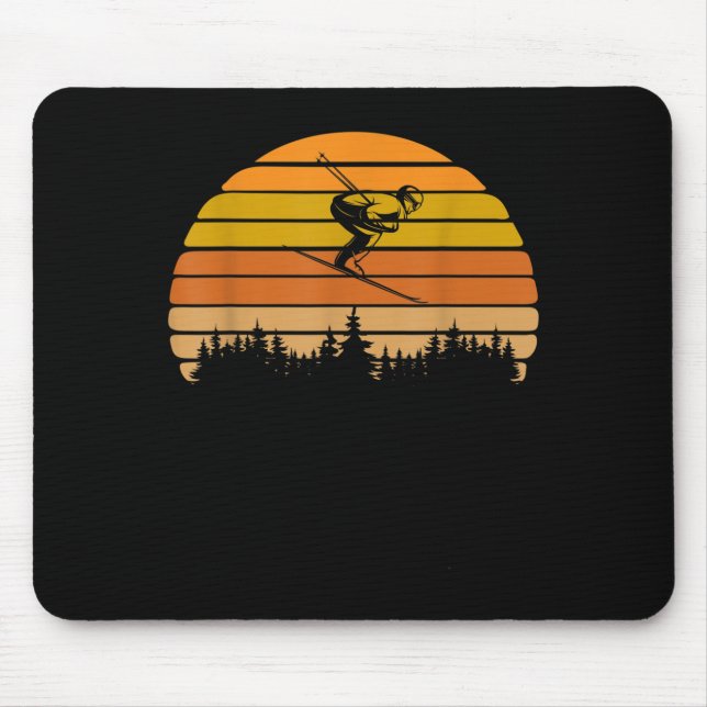 Mousepad Vintage Sunset SkiDesign Para Esquiadores (Frente)
