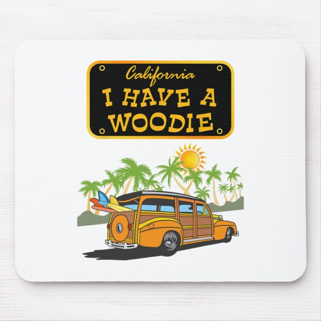 Mousepad Vintage Surfing Pacific Ocean Surfboard Station Wa (Frente)