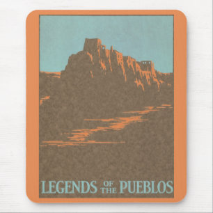 Mousepad Vintage Taos Pueblos Novo México, Arte Poster de v