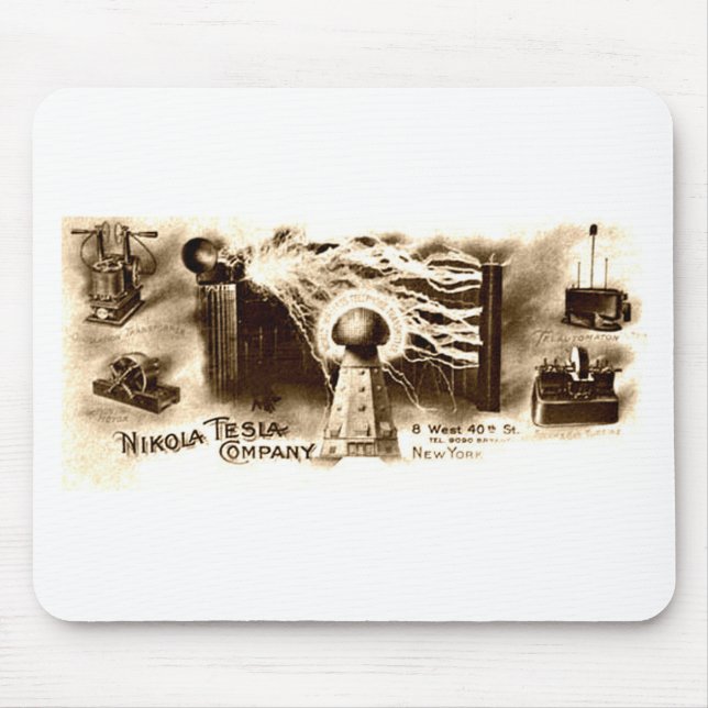 Mousepad Vintage Tesla Letterhead (Frente)