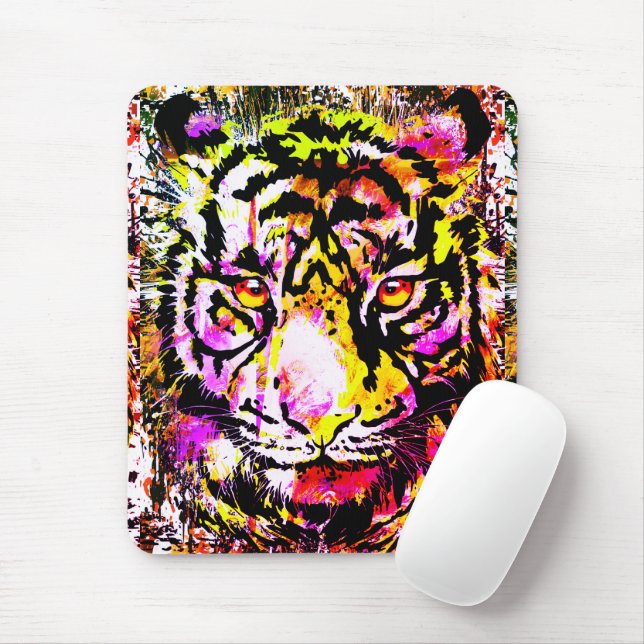 Mousepad Vintage Tiger - Tiger Big Cats - Animais Selvagens (Com mouse)