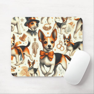 Mousepad Vintage Toy Fox Terrier sem costura