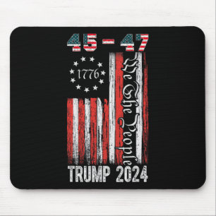 Mousepad Vintage Trump 2024 45-47 Us Flag We The Pessoas Vo