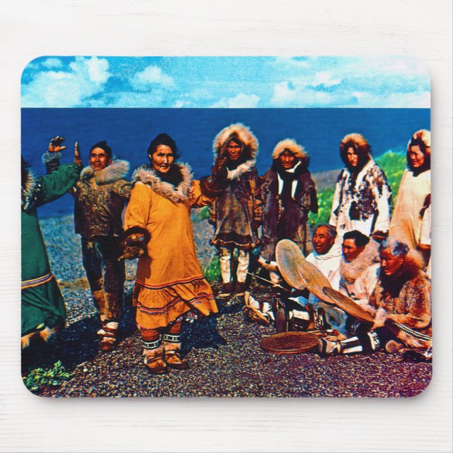 Mousepad Vintage USA Alaska Eskimo Dançarinos (Frente)