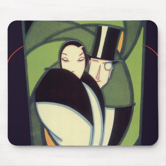Mousepad Vintage Vegetable Topper Label, Art Deco Romance (Frente)