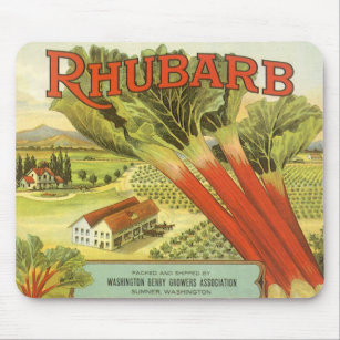 Mousepad Vintage Vegetal Pode Rotular Arte, Fazenda Rhubarb