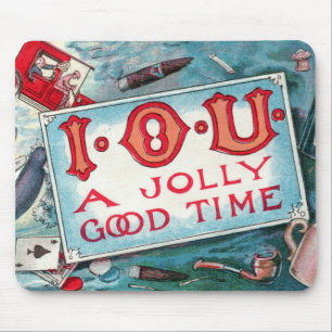 Mousepad Vintage Vices Party, Jogo Bebendo Fumando