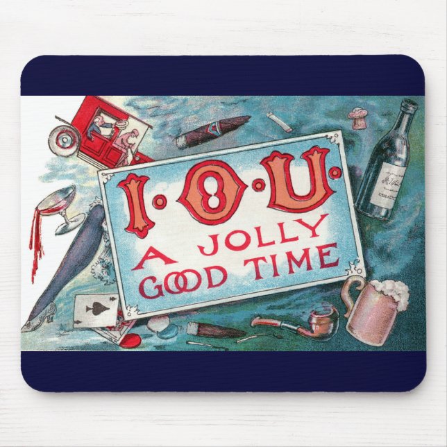 Mousepad Vintage Vices Party, Jogo Bebendo Fumando (Frente)