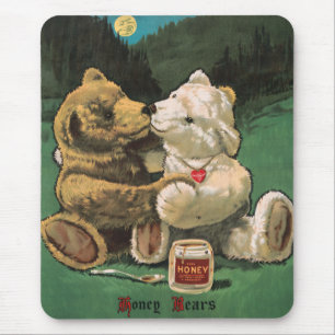 Mousepad Vintage Victorian Cottagecore Honey Bears