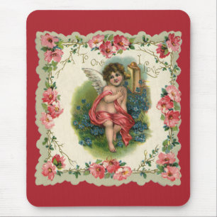 Mousepad Vintage Victorian Dia de os namorados Cherub ao te