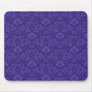 Mousepad Vintage Victorian Indigo Damask Paisley Floral