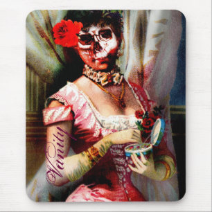Mousepad Vintage Victorian Lady Vanity Skull