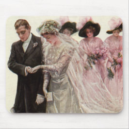 Mousepad Vintage Victorian Wedemony Node and Groom