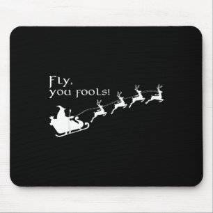 Mousepad Vintage Voar Vocês Tolos Mago Papai Noel Trenó Ren