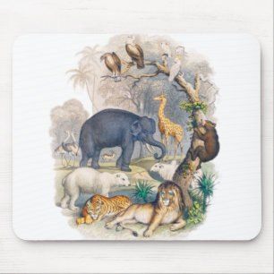 Mousepad Vintage Wildlife na Nature Art