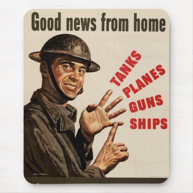 Mousepad Vintage WWII Poster (Frente)