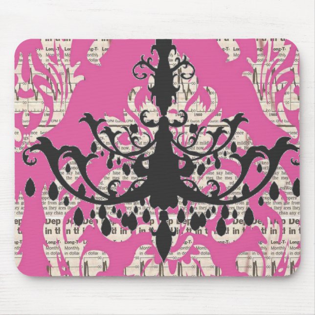 Mousepad Vintelier de pinagem quente-rosa-quente de Paris (Frente)