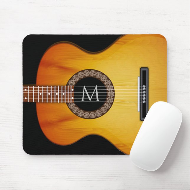 Mousepad Violão Acústico Monograma (Com mouse)