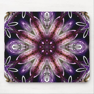 Mousepad Violeta e Magenta Cosmic Flor Kaleidoscópio