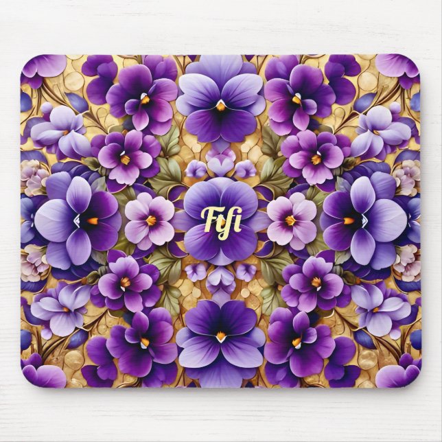 Mousepad ~ Violetas e Dourados ~ (Frente)