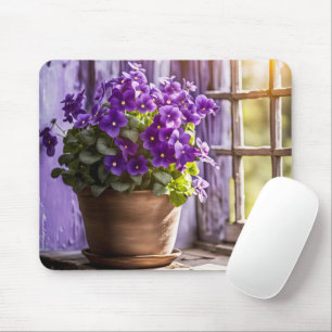 Mousepad Violetas Roxas No Aniversário Do Pote De Clay