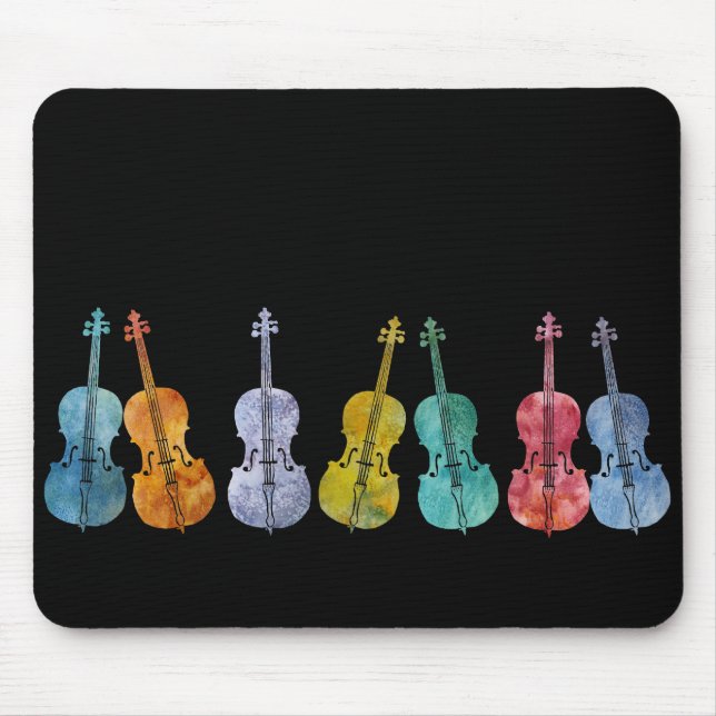 Mousepad Violoncelos coloridos (Frente)