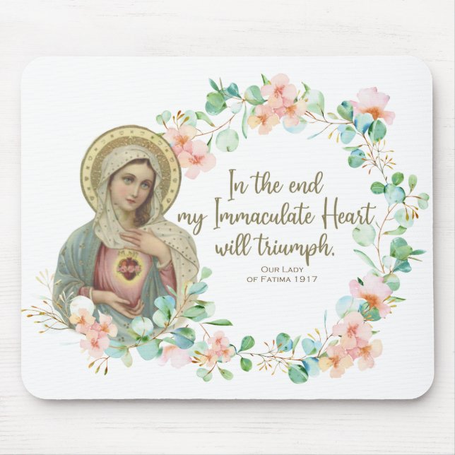 Mousepad Virgem Abençoada Mary Fatima Religiosa Católica (Frente)