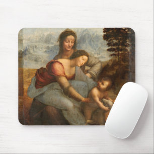 Mousepad Virgem e Santo Infantil Anne Leonardo da Vinci