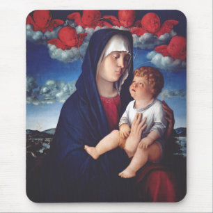Mousepad Virgem Maria e Menino Arte Religiosa Clássica