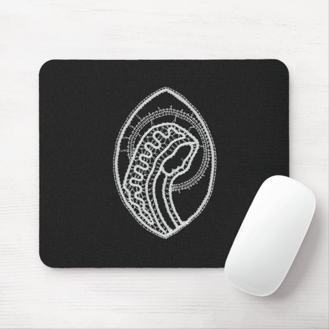 Mousepad Virgem Maria em Renda sobre Veludo Preto (Com mouse)